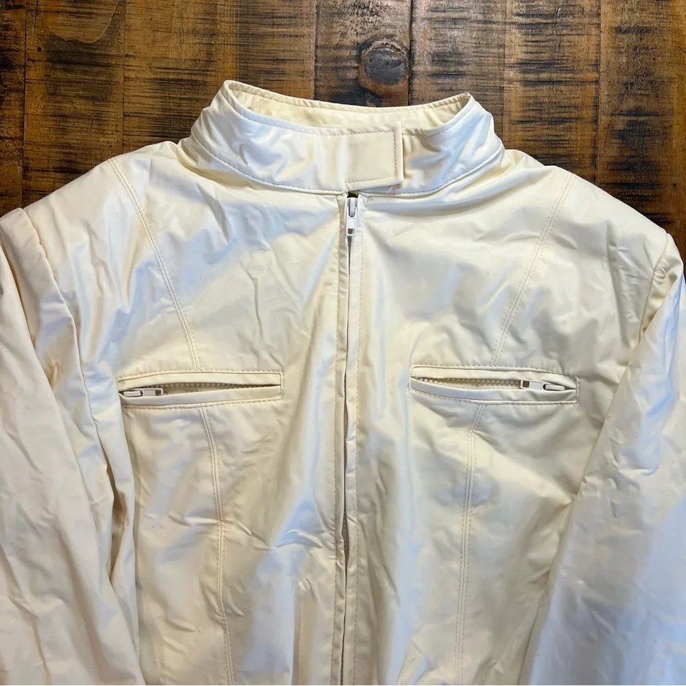 Vintage 80s Learsi Women’s Bomber Jacket in Cream
